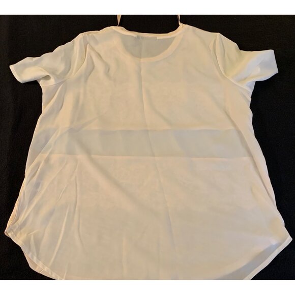 APT.9 Womens Cream Lace Trim T-Shirt Size Large - Picture 9 of 11